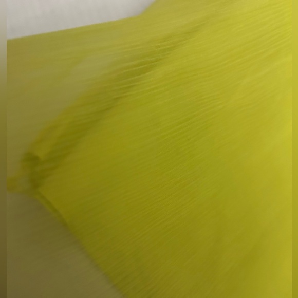 French Connection Light Yellow Dress With Chiffon Overlay Size 0 - NEW - Picture 7 of 10